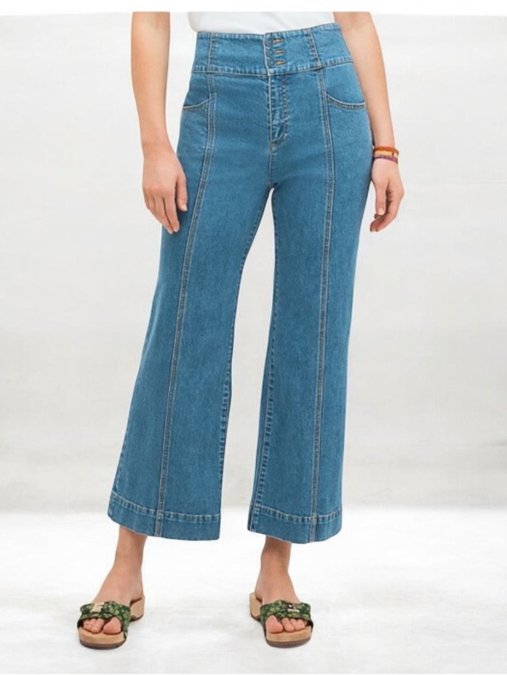 Kate Spade Cotton Blend Wide Leg Cropped Jean Size 30